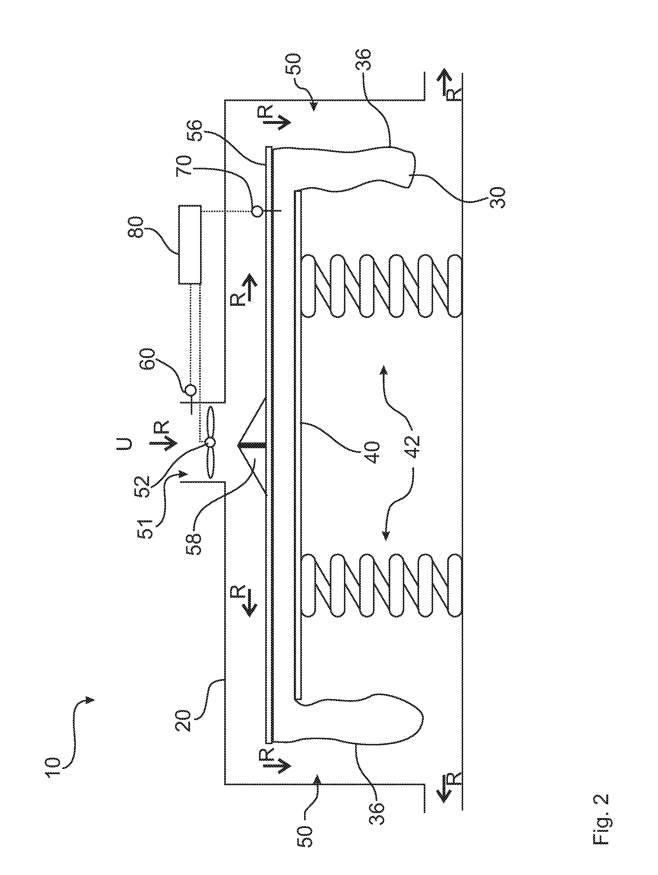 Cooling device for a protective respiratory apparatus