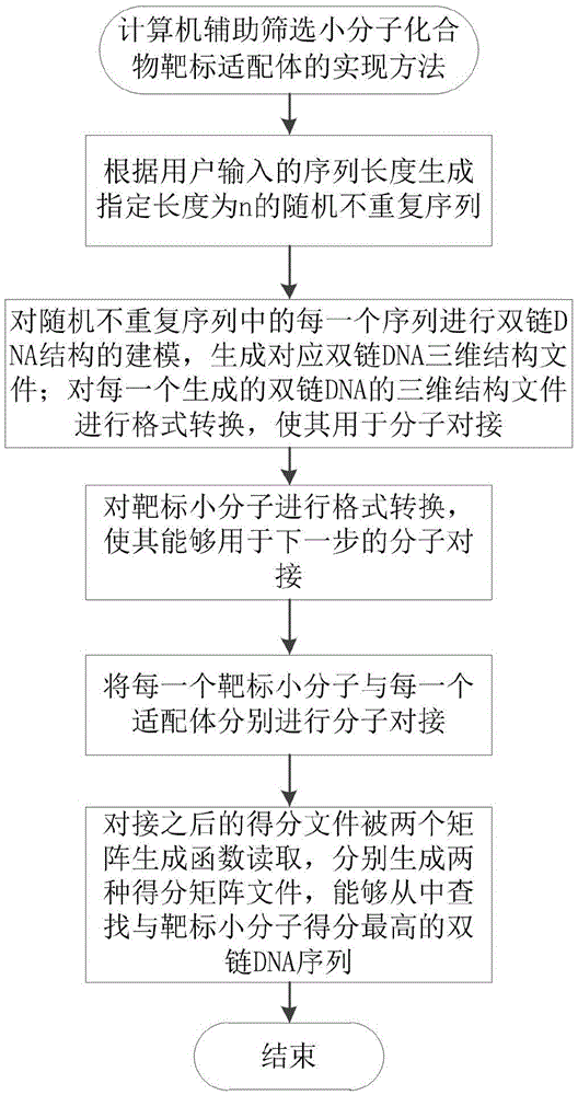 Realization method for using computer to assist in screening small molecule compound target aptamer