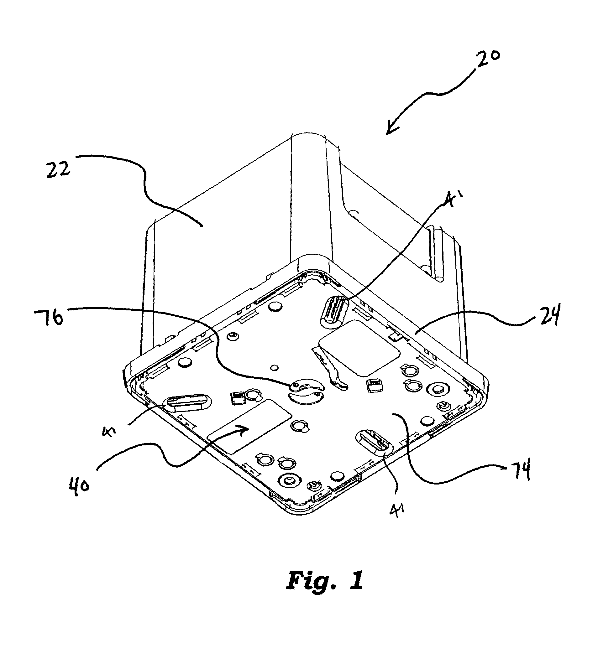 Wafer container door with particulate collecting structure