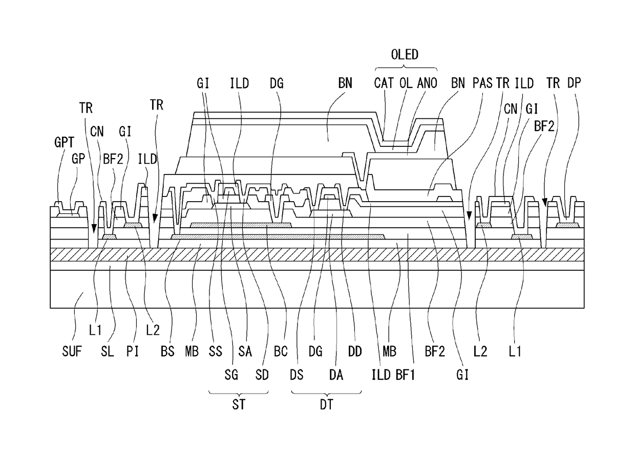 Flexible organic light emitting diode display having edge bending structure