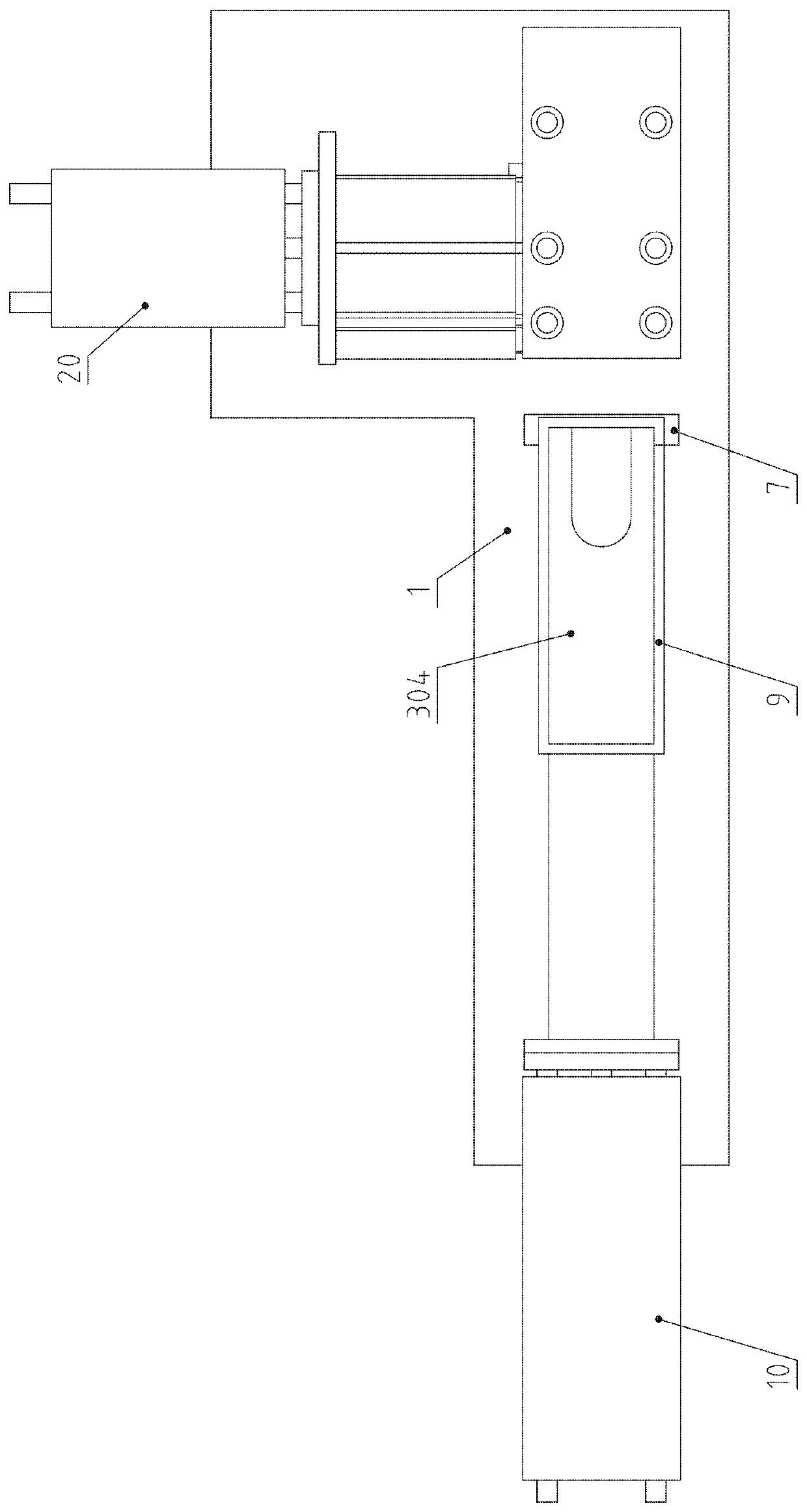 Automatic production device of turnover sliding shifting board used on medical gauze textile machine