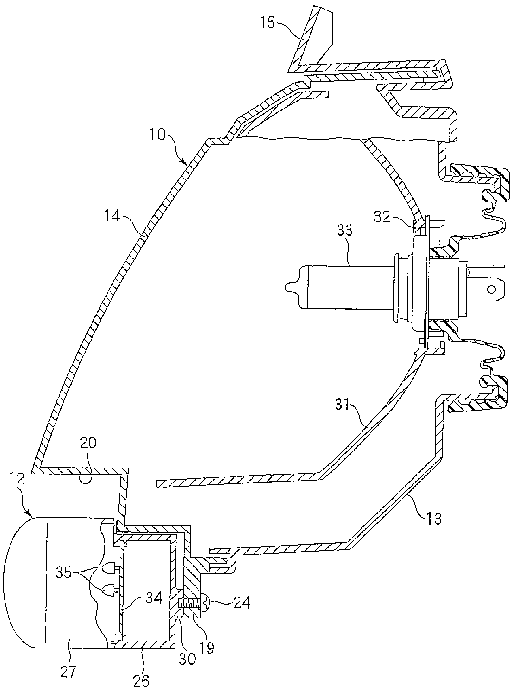 Motorcycle front lighting apparatus structure