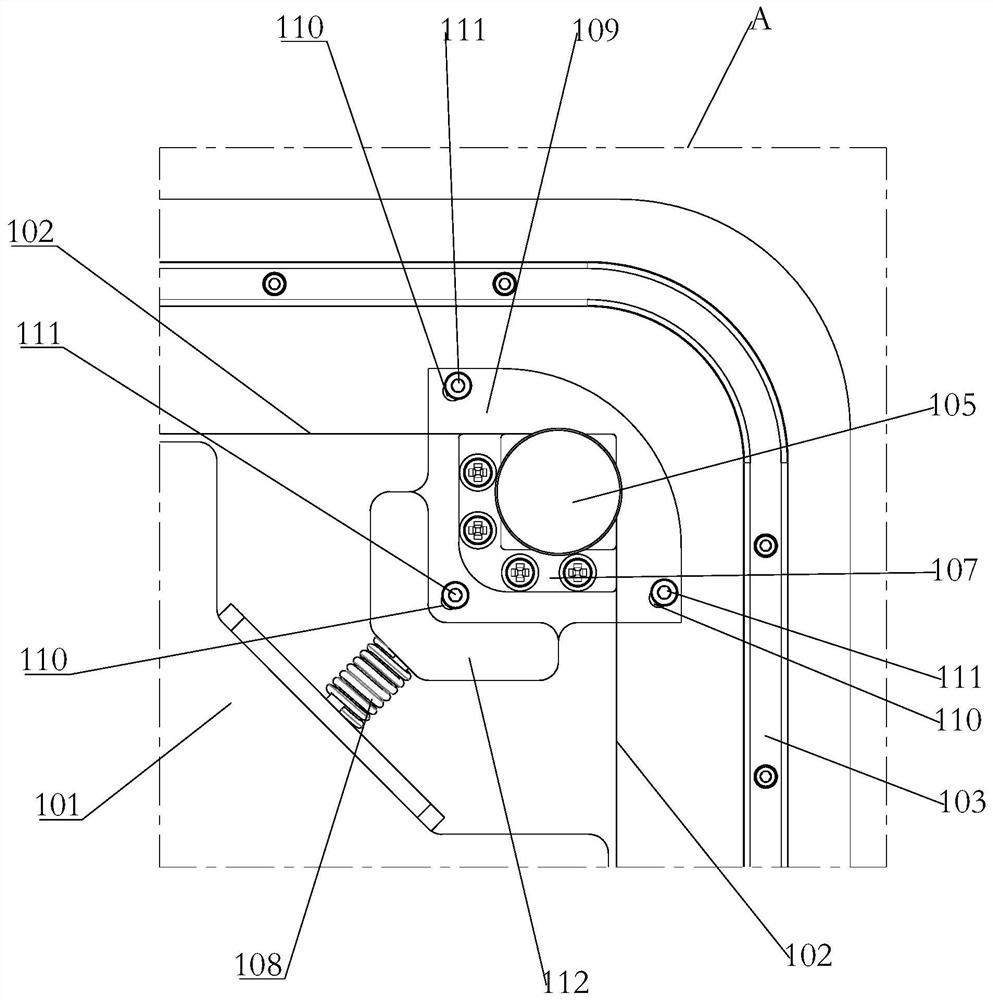 An annular inspection driving mechanism outside a material cabin and an annular inspection mechanism