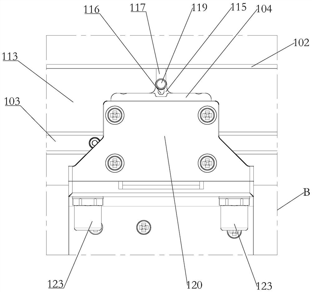 An annular inspection driving mechanism outside a material cabin and an annular inspection mechanism