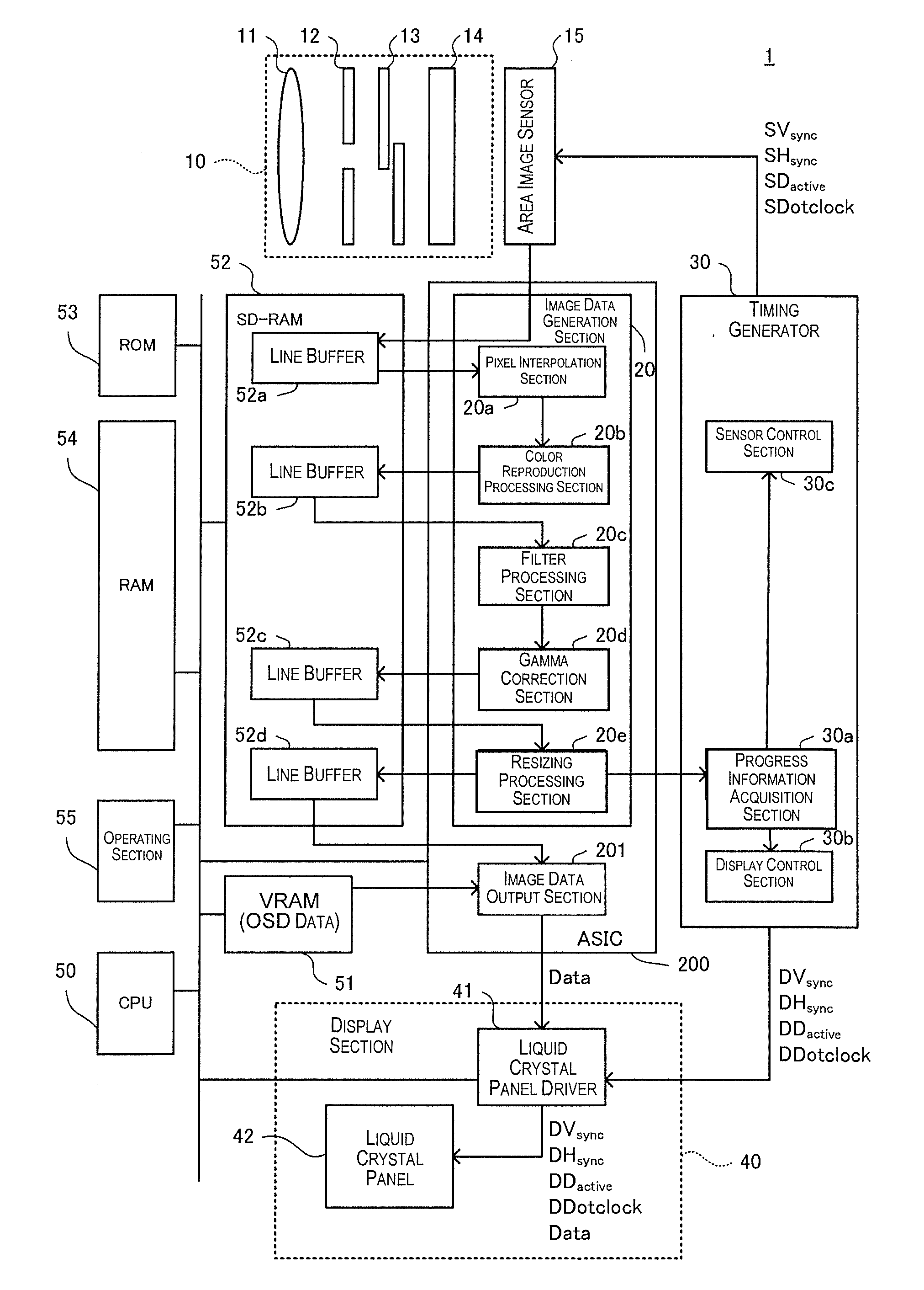 Image-capturing device and timing control circuit