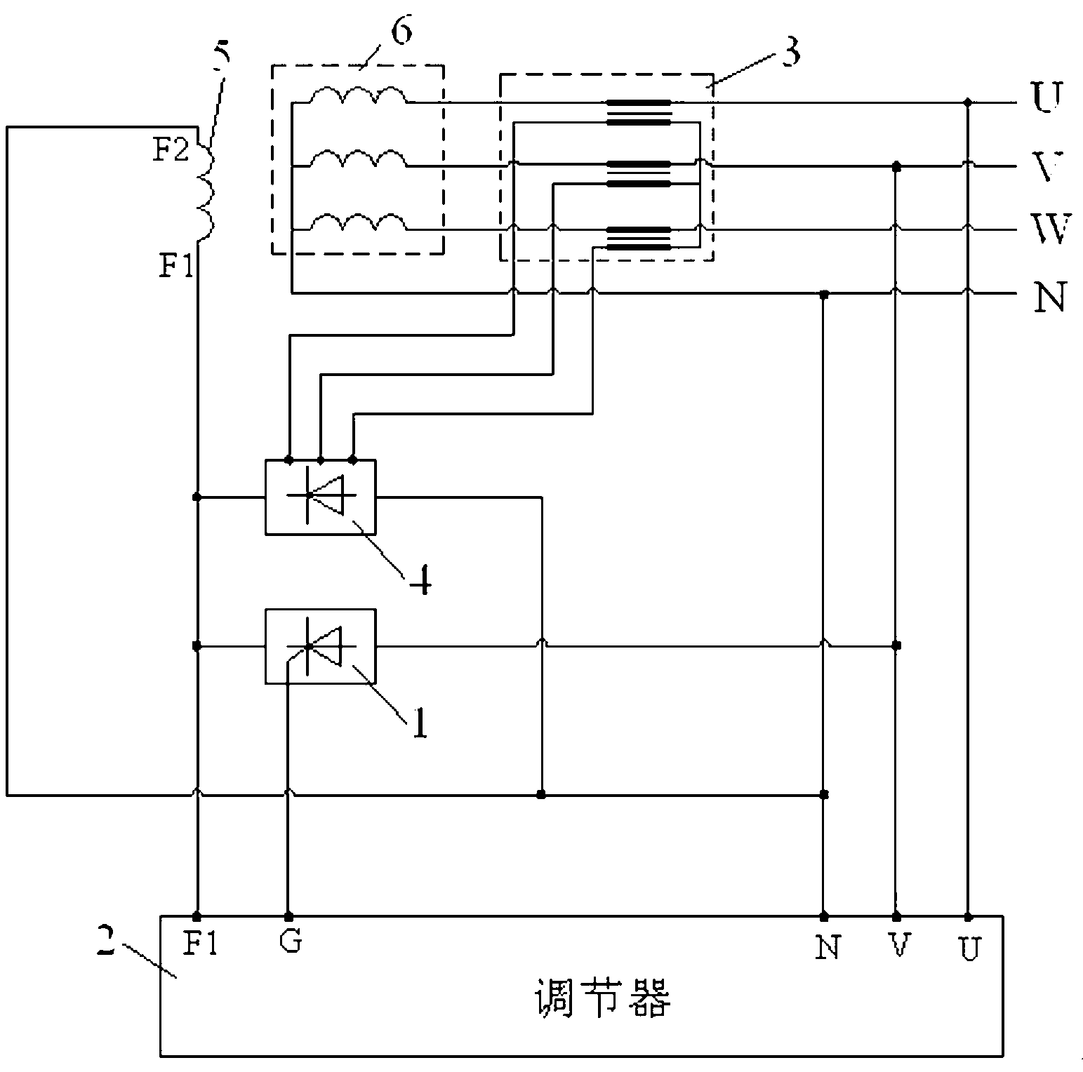 Parallel type excitation device with current feedback and controllable excitation functions