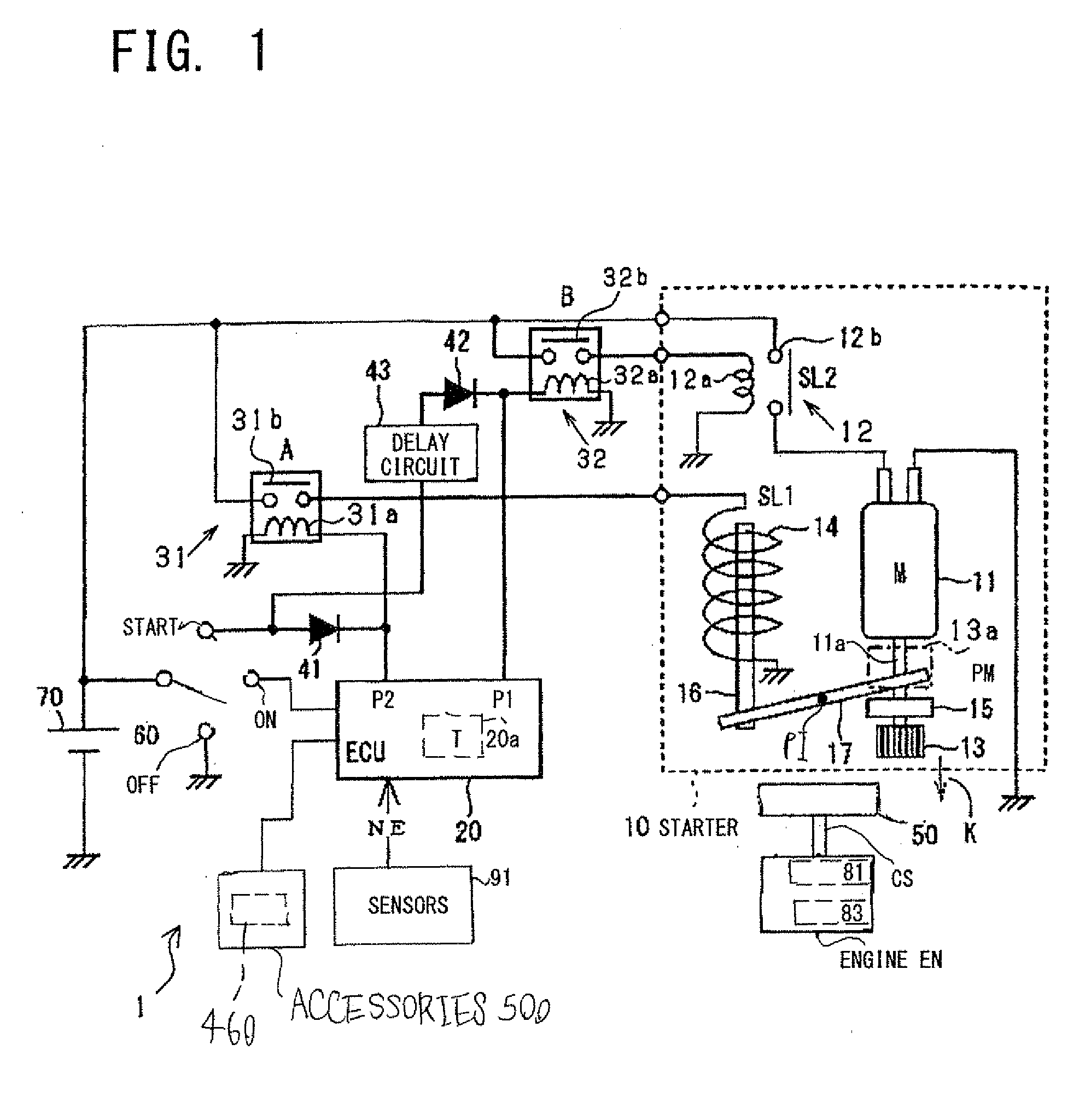System for controlling starter for starting internal combustion engine