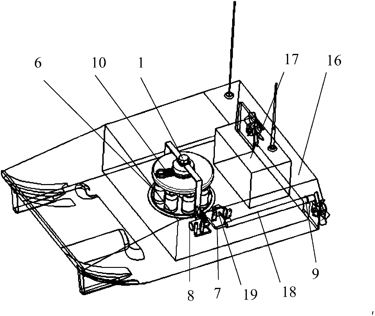 Unmanned ship device and sampling method for automatic sampling of water quality