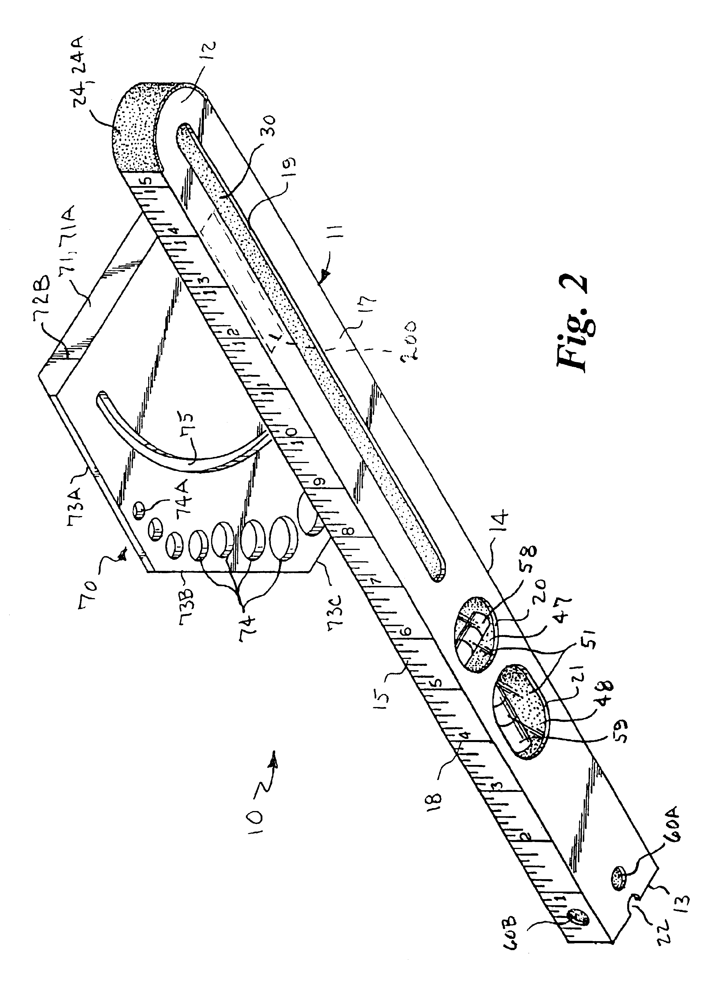 Multi-function layout square with laser