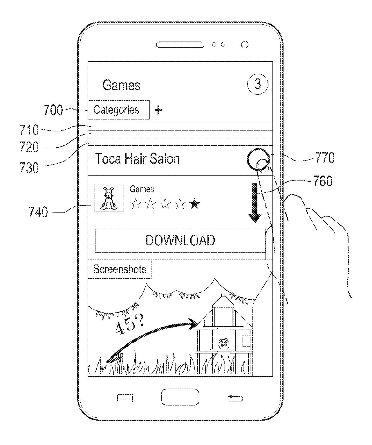 Electronic device and method of displaying a screen in the electronic device