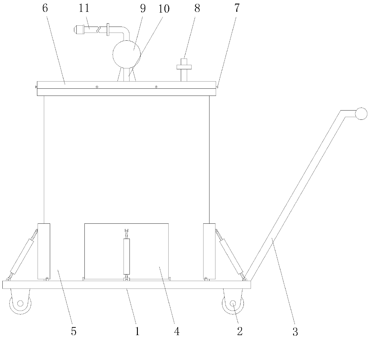 Movable feeding device convenient for quantitatively adding brine for areca nut production and processing