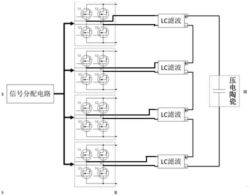 High-voltage power amplifier for piezoelectric ceramic vibration platform