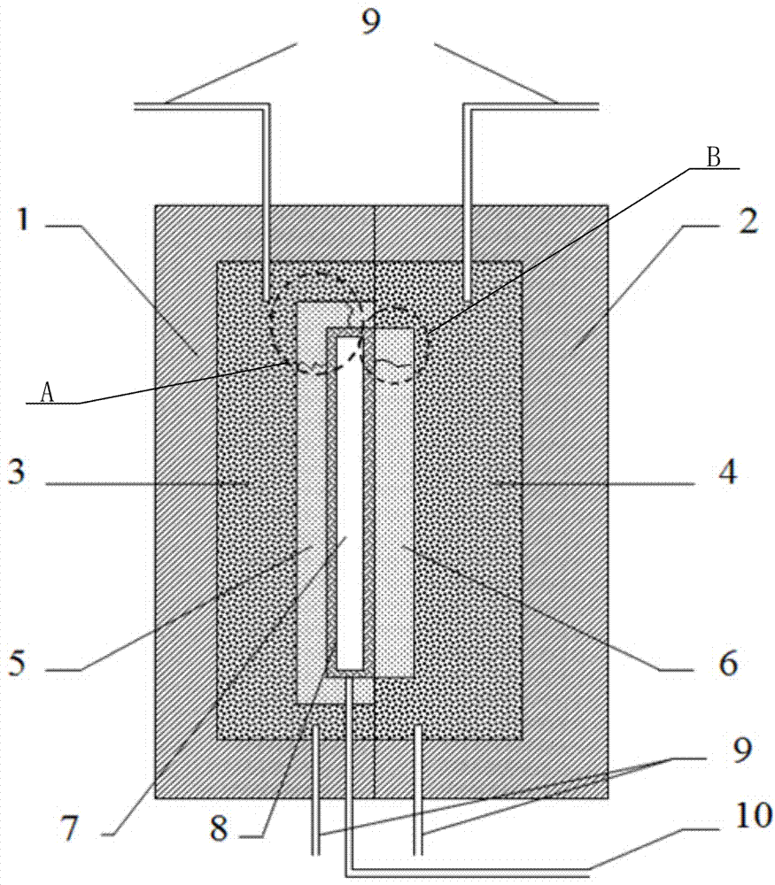 Method for eliminating ITO green body edge microcrack defects in pressure slip casting process