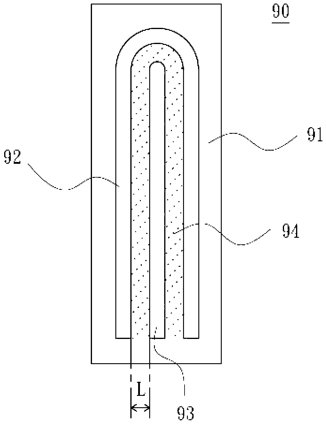 Thin film transistor construction with large channel width and thin film transistor substrate circuit