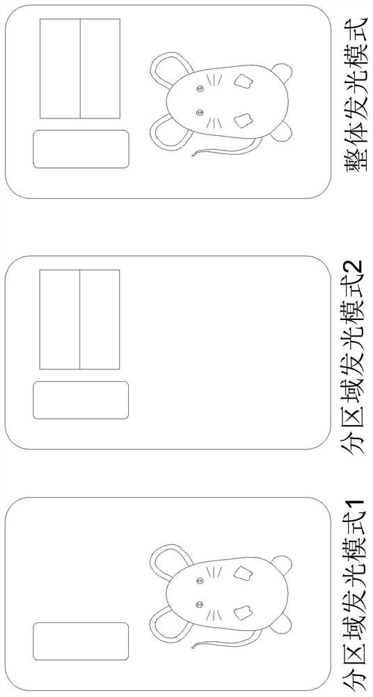 A method for realizing sub-area display of luminescent mobile phone case