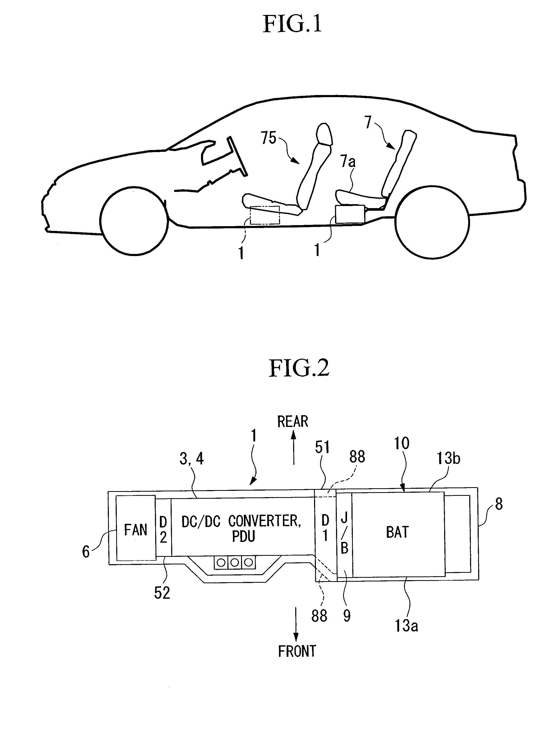 Cooling device high voltage electrical unit for motor of vehicle, and hybrid vehicle