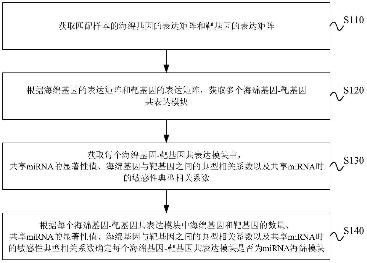 Recognition method and device of miRNA sponge module