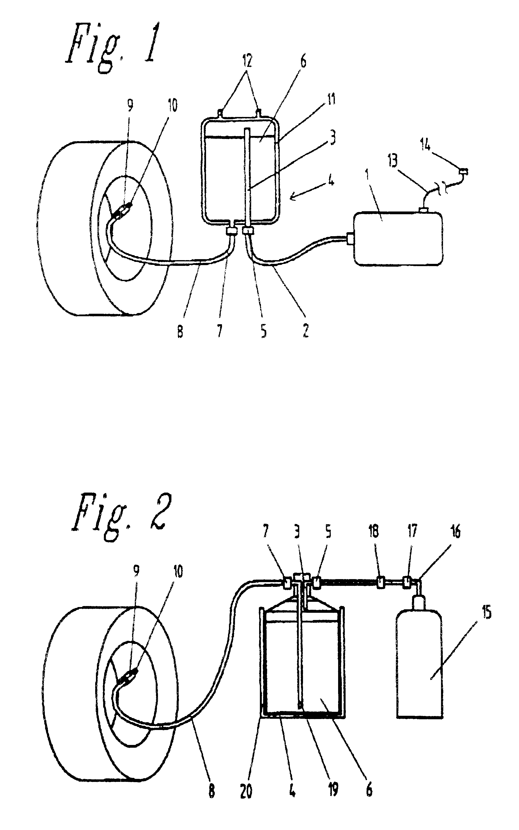 Preparation for sealing punctured tires and apparatus for the sealing and pumping up of tires