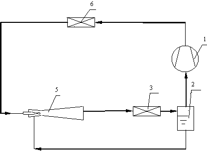 Throttling liquid feeding refrigerating system with jet pump