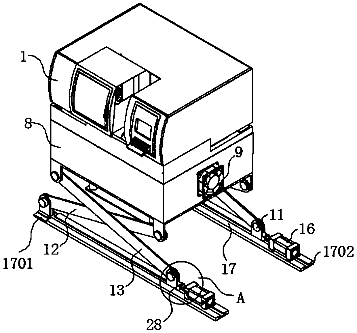 Numerical control machine tool with heat dissipation base