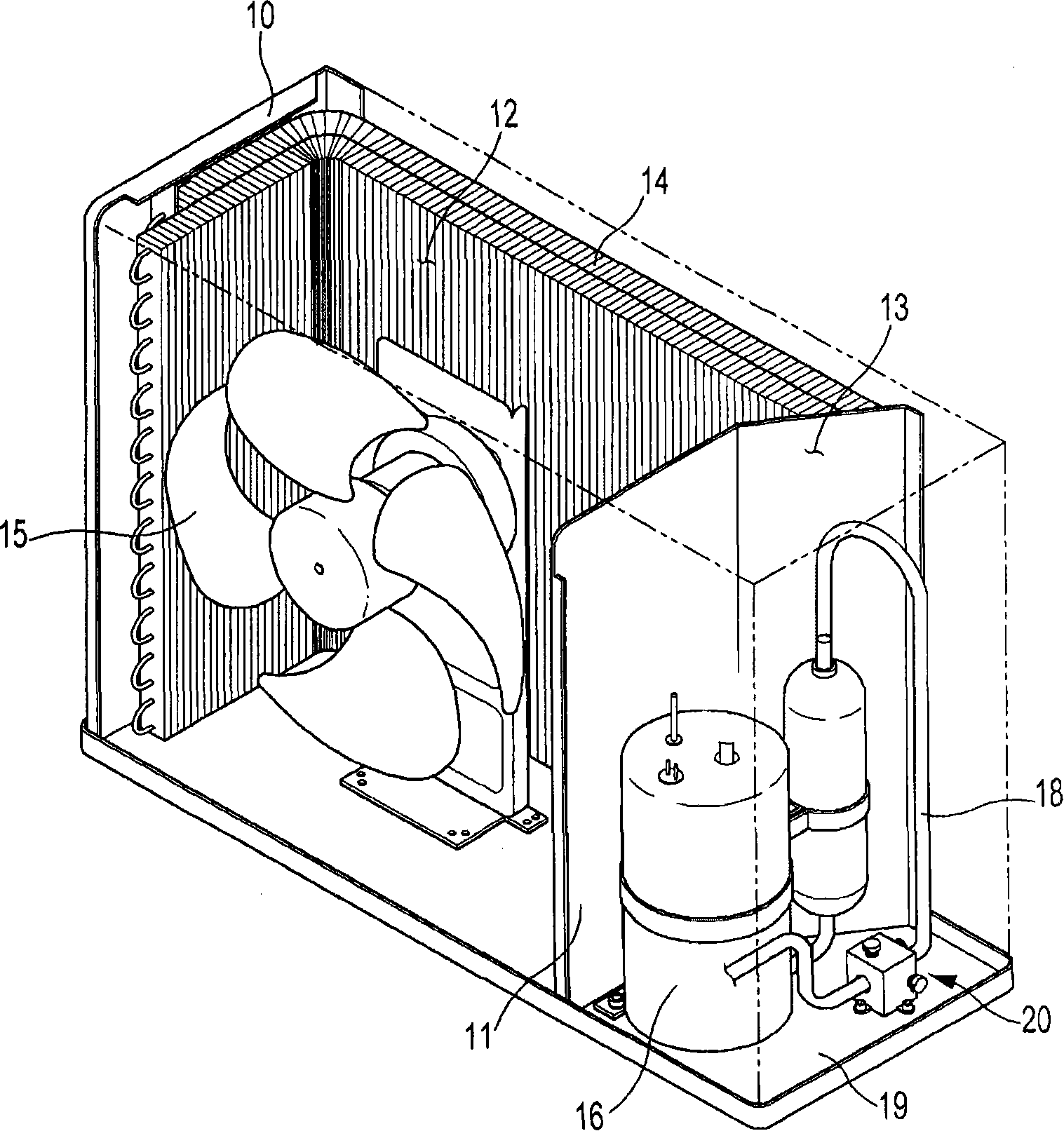 Tubing support device and air conditioner possessing the device