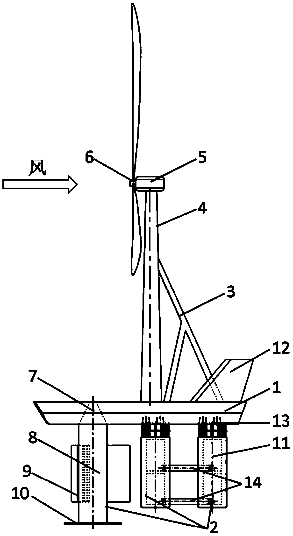 Offshore wind power generating set and installation method thereof