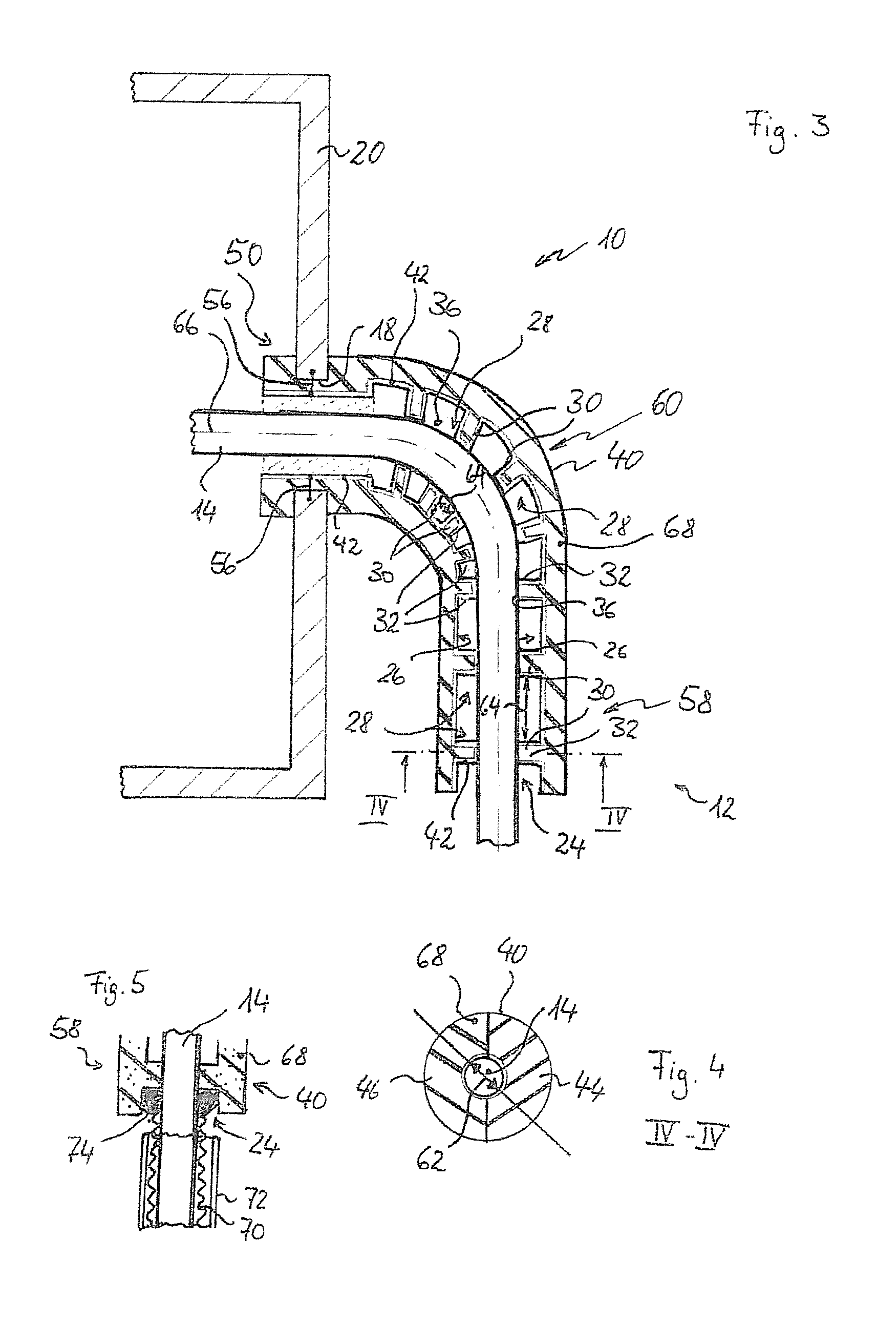 Cable connection device, line feedthrough provided therewith, and use thereof