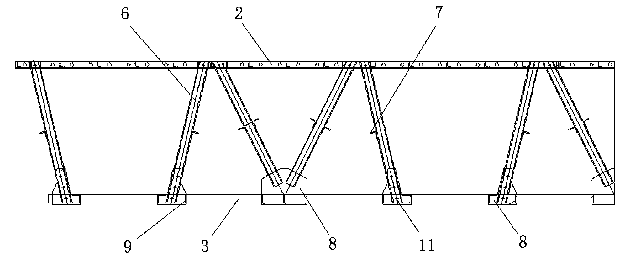 Reinforcing structure and method for assembled continuous box girders