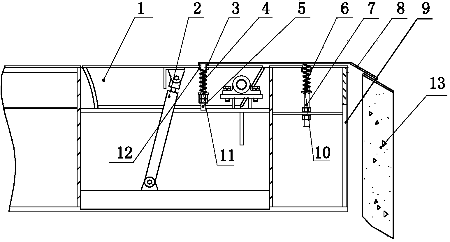 Transition device of turning plate motor truck scale