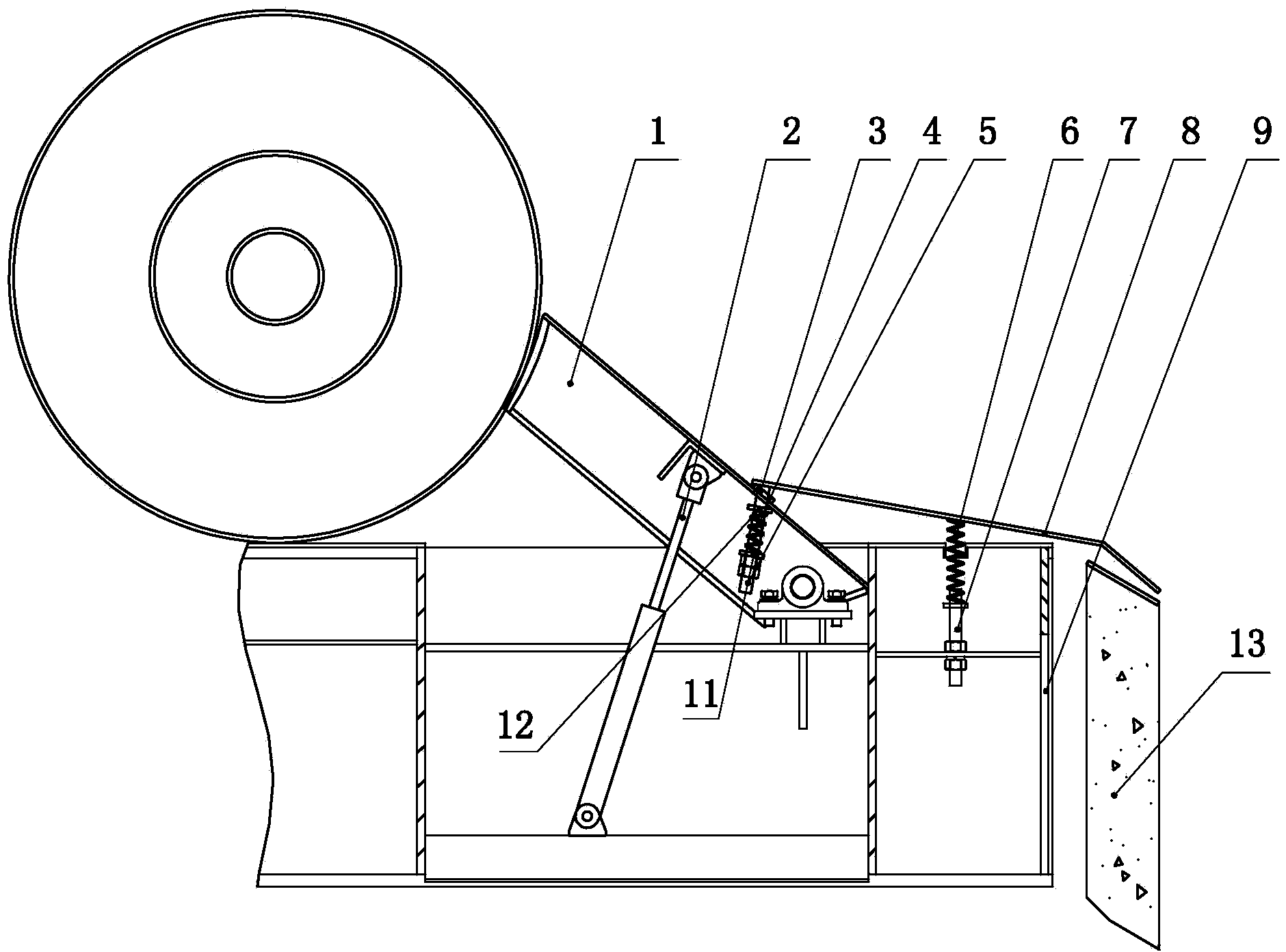 Transition device of turning plate motor truck scale