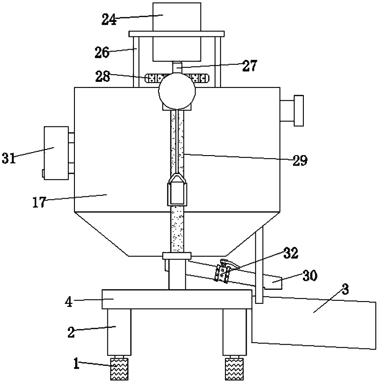 Feeding device convenient to use and used for animal husbandry