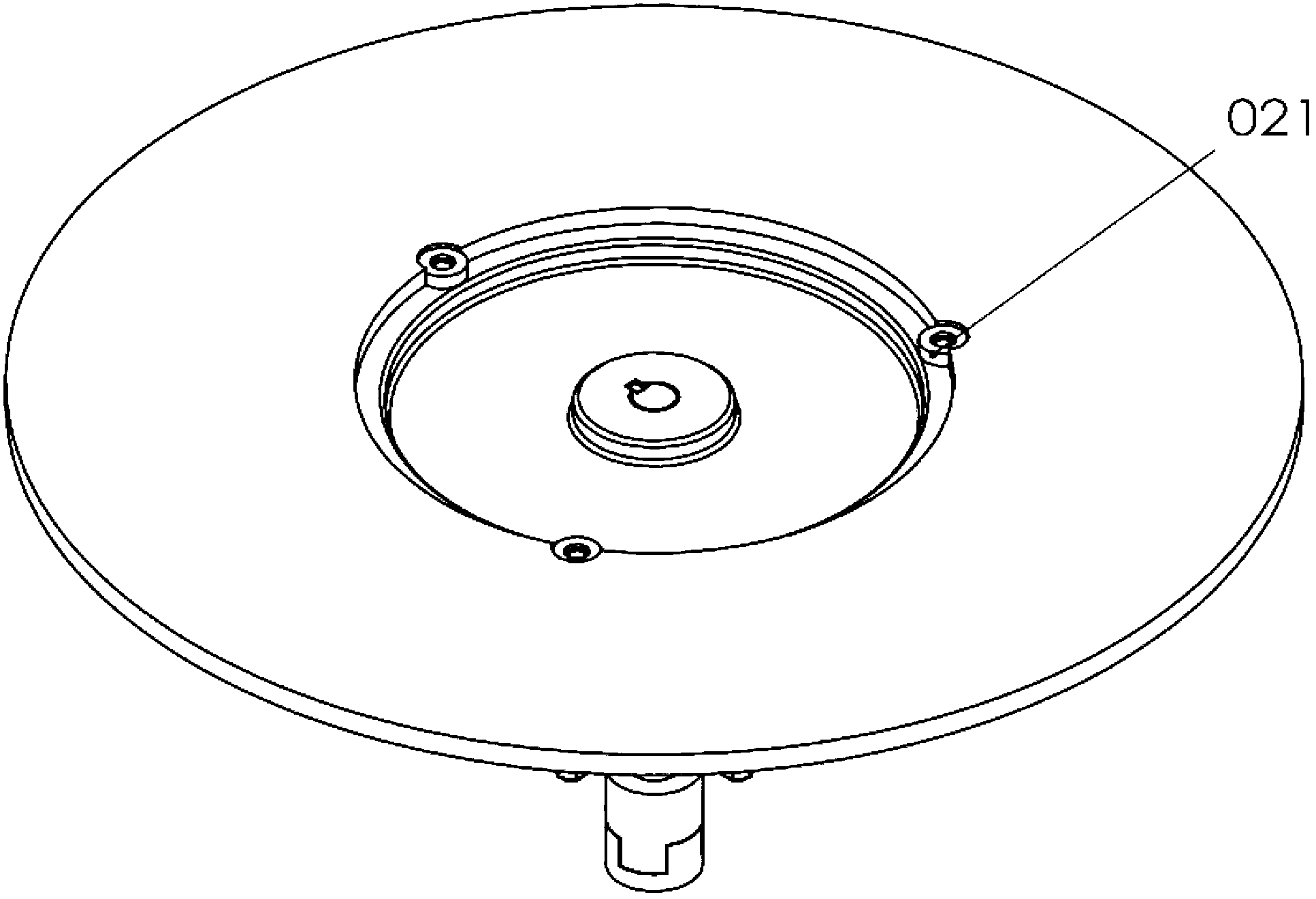 Accurate screw high-speed detection device capable of feeding materials through glass rotary plate