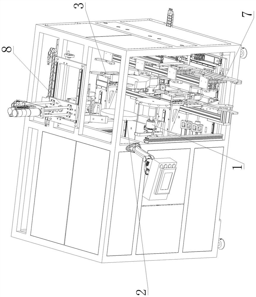 Automatic assembly line for flanging, loading and bottoming paper cans