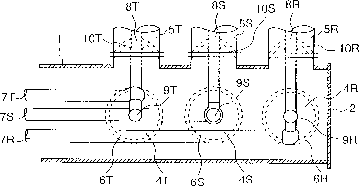 Three-phase integrated gas isolated bus