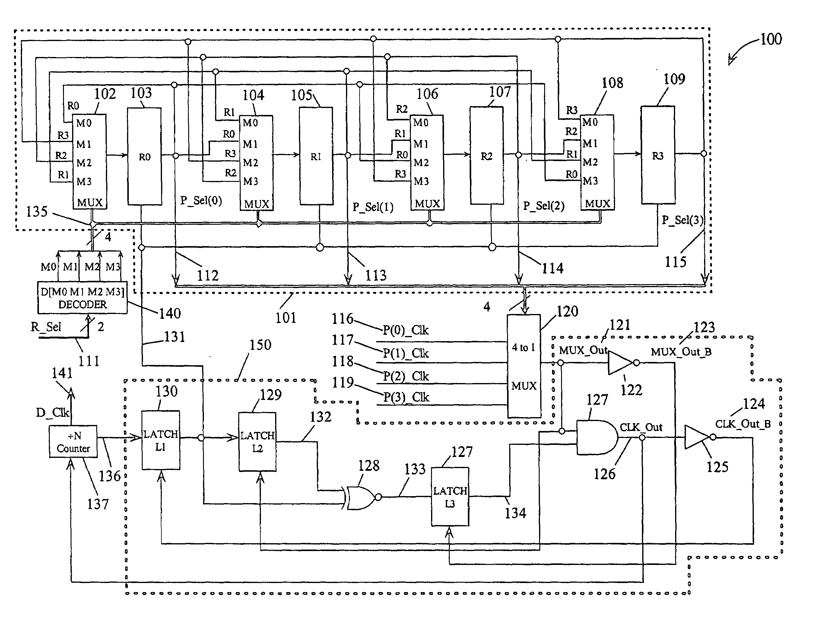 Phase clock selector for generating a non-integer frequency division