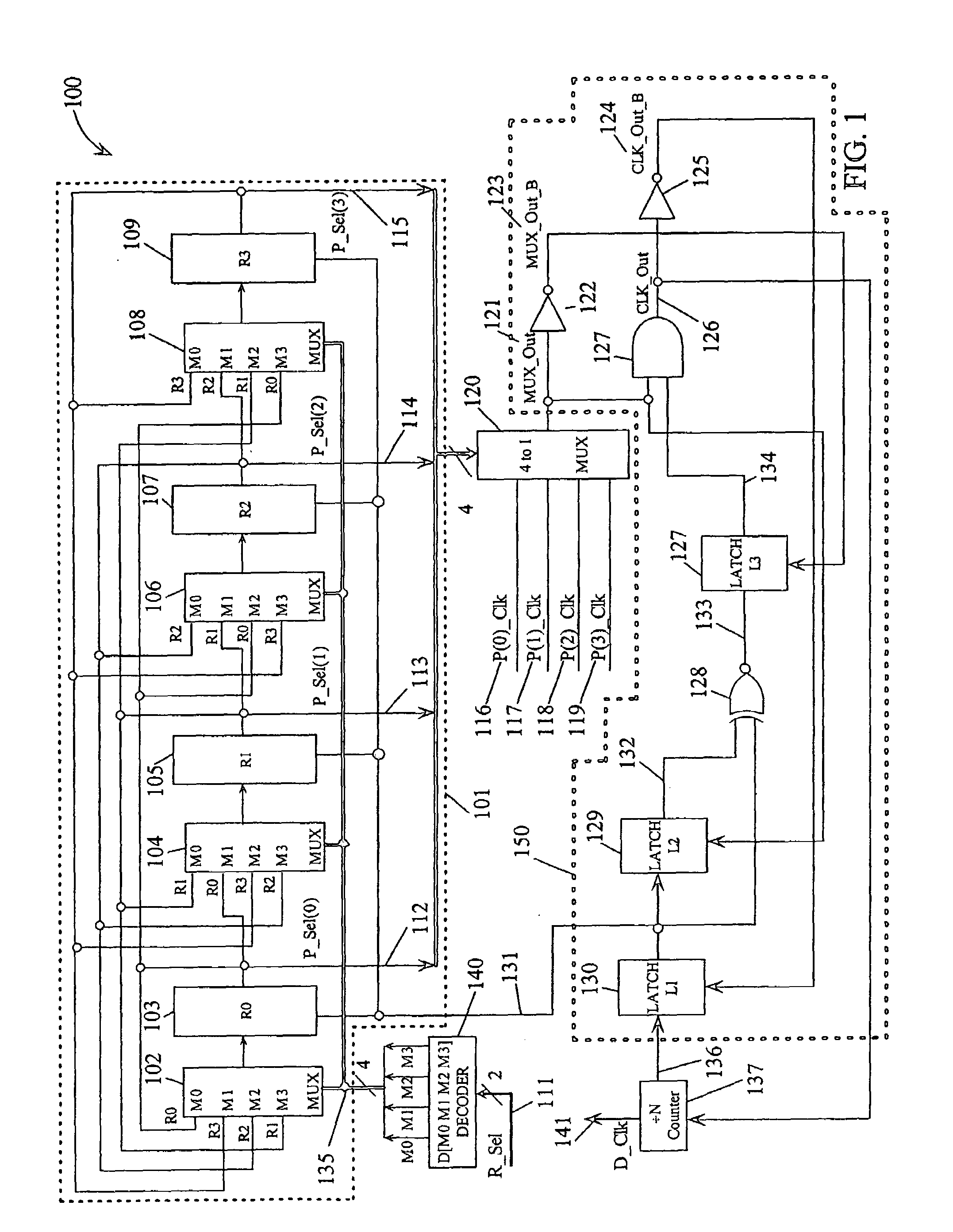 Phase clock selector for generating a non-integer frequency division