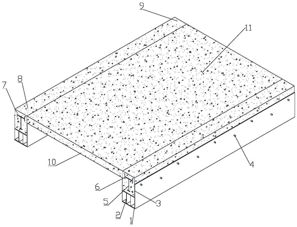 A steel and recycled concrete composite beam slab and its assembly method