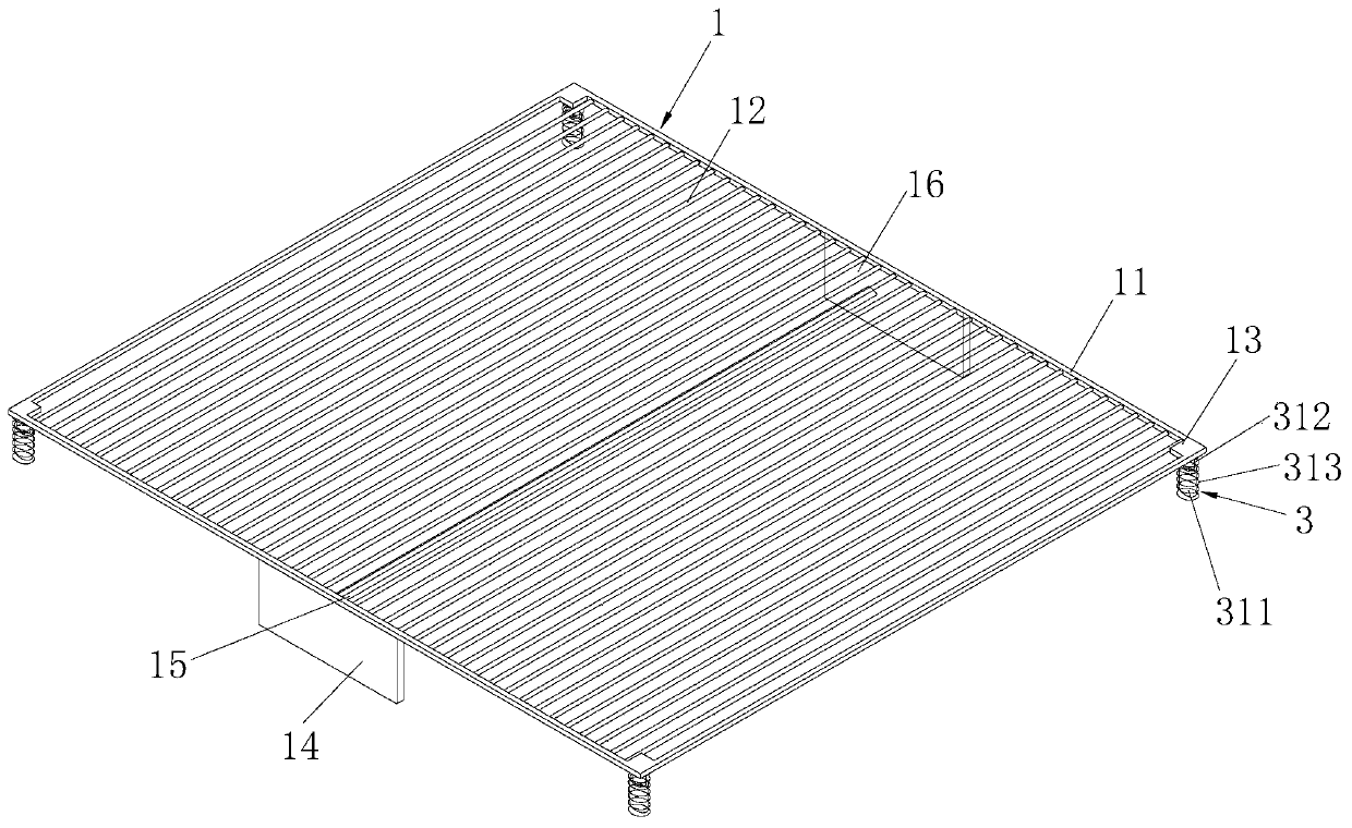 Buffering vibration type baiting grate mesh structure