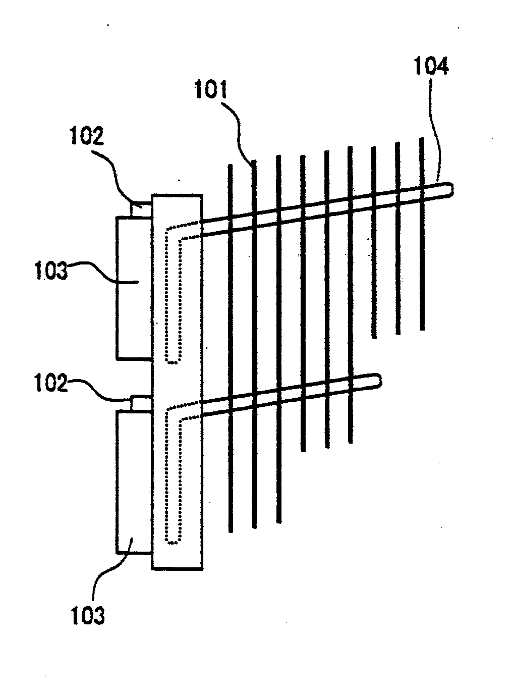 Cooler of power converting device for railroad vehicle