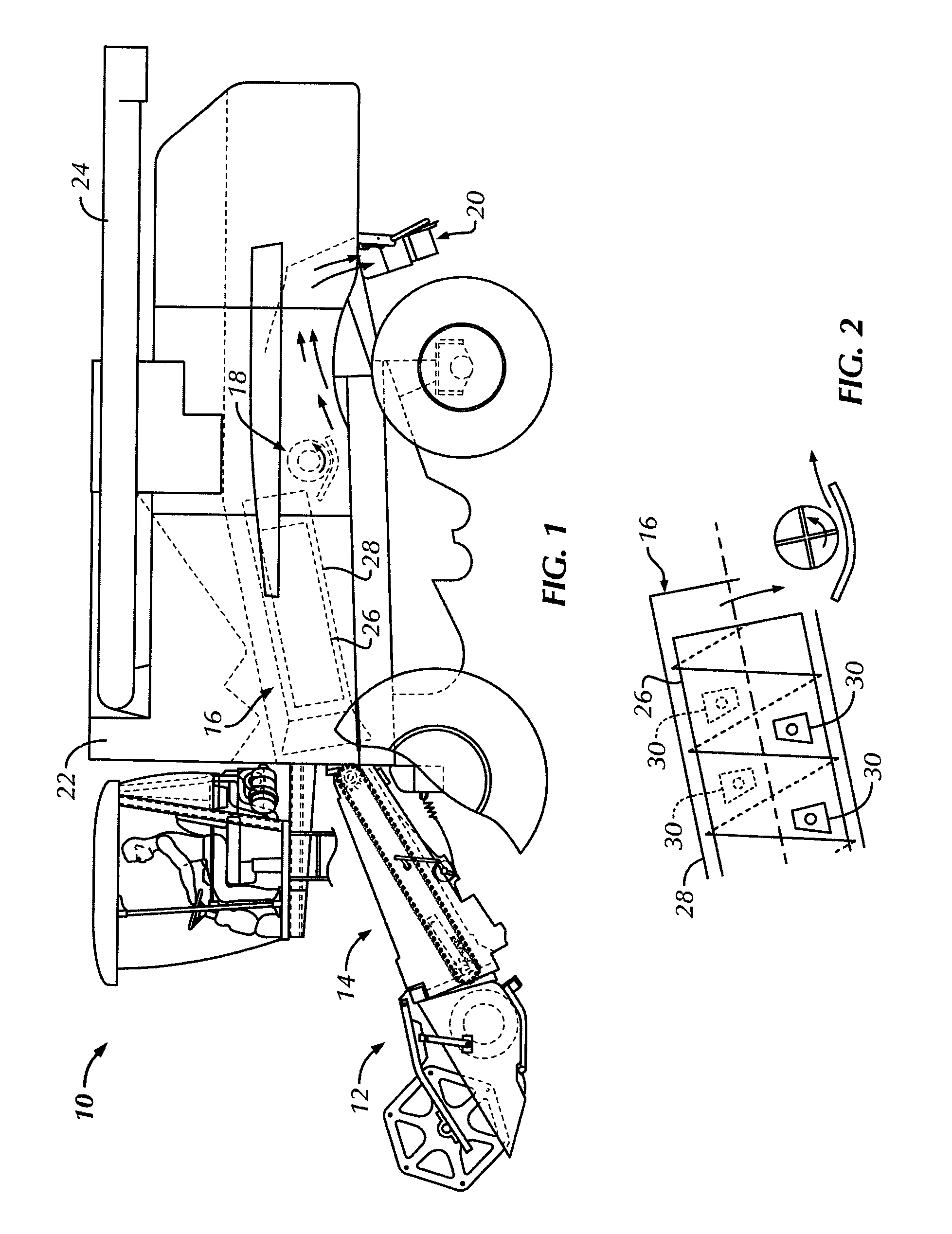 Method of preventing debris accumulation within voids of crop engaging components of an agricultural combine