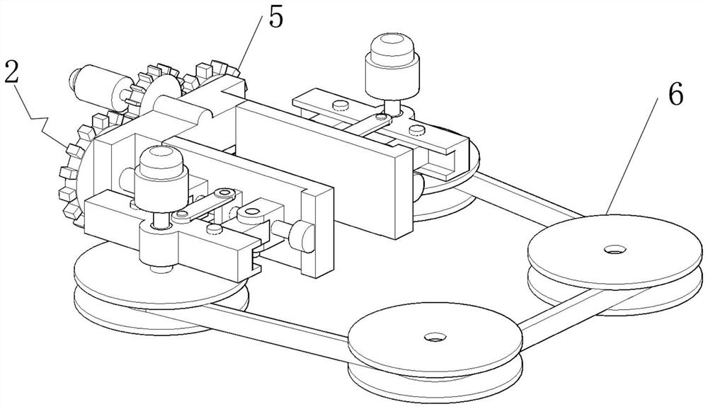 Gear shaft connection type tensioning linkage type cleaning device