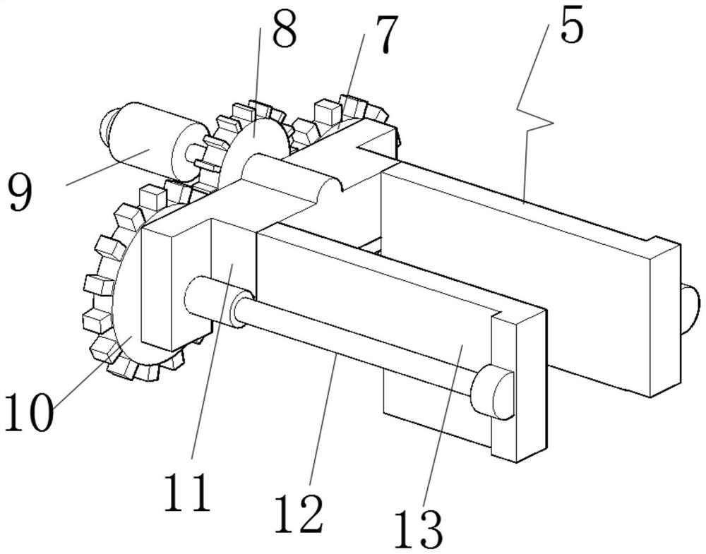 Gear shaft connection type tensioning linkage type cleaning device