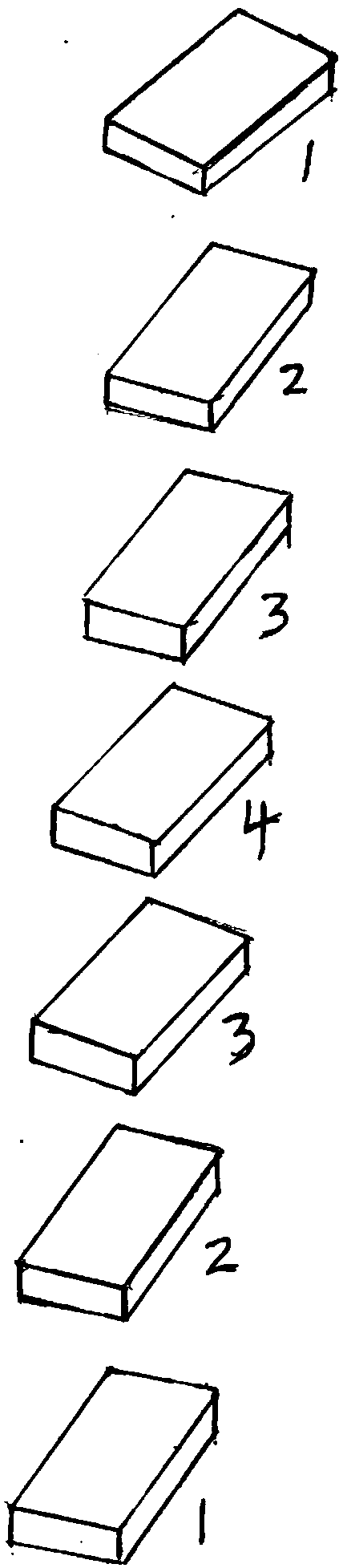 Composite material of imitated wood anaglyph furniture and manufacturing method thereof