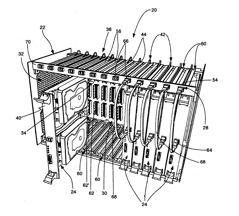 Optical backplane rack assembly with external optical connectors