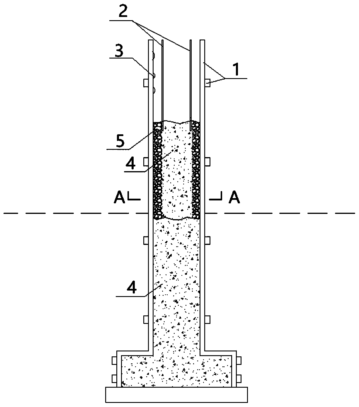 Construction method of vertical face exposed aggregate concrete wall