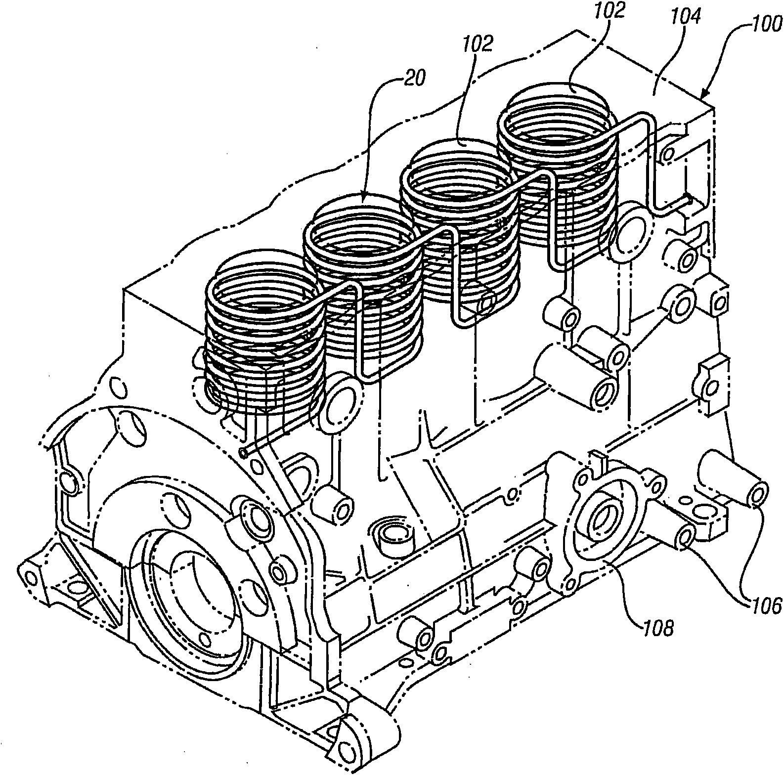 Metal alloy castings with cast-in-place tubes for fluid flow