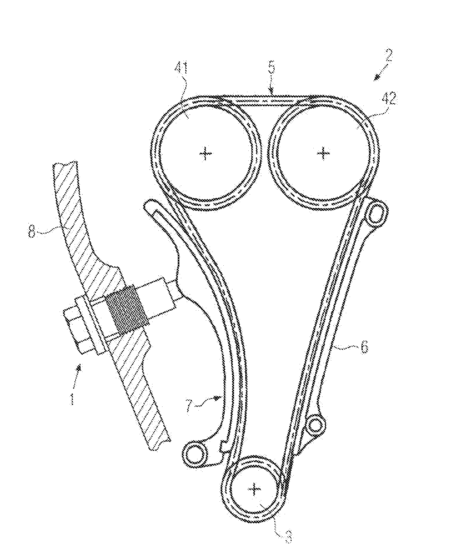 Tensioning Device with Damping Channel in the Fluid Supply System