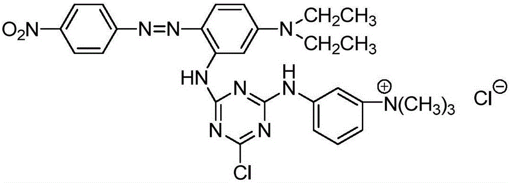 Cationic reactive dye using N,N-diethyl-m-amino aniline as coupling component and preparation method and application thereof