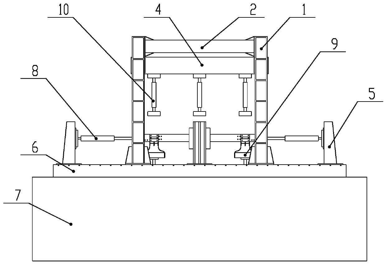 Medium and low speed magnetic levitation vehicle suspension frame strength testbed