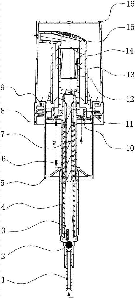 Push-type foam pump and method for controlling spray volume thereof